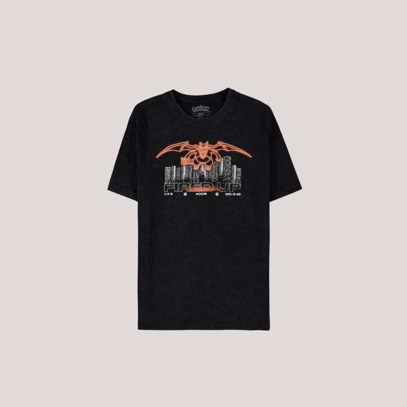 Pokémon Charizard Short Sleeved T-shirt in Acid Wash